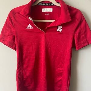 Adidas Red NC State Polo Shirt